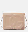 Dolce & Gabbana Dg Logo Crossbody Bag In Calf Leather In Pink