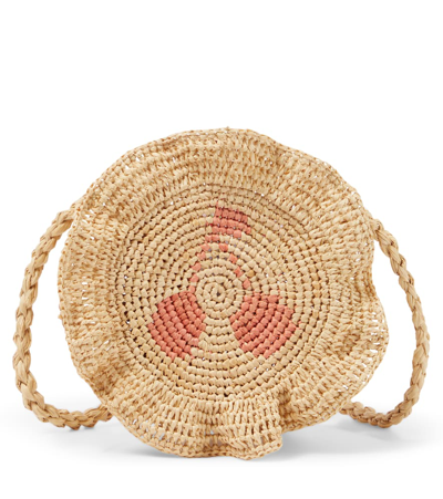 Bonpoint Kids' Tasche Fina Aus Raffiabast In Neutral