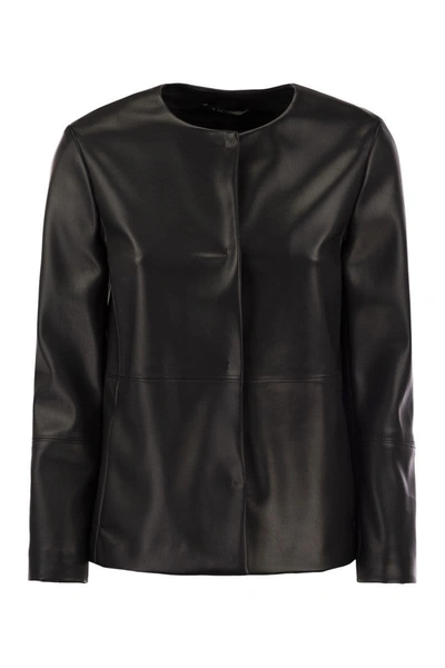 's Max Mara Festoso Faux Leather Jacket In Black