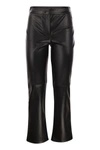 S Max Mara Black Lightly Flared Pants In Faux Leather Woman In Black
