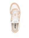 Autry Sneakers In White And Caramel Leather In Beige