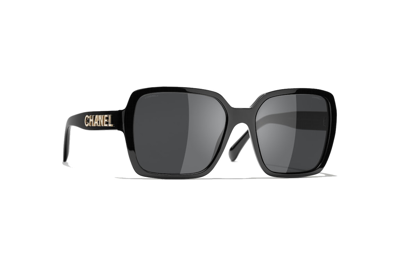 Pre-owned Chanel Square Sunglasses Black/gray (5408 C622/s4)