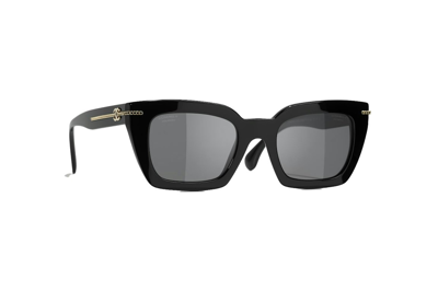 Pre-owned Chanel Square Chain Polarized Sunglasses Black (5509 C622/t8)