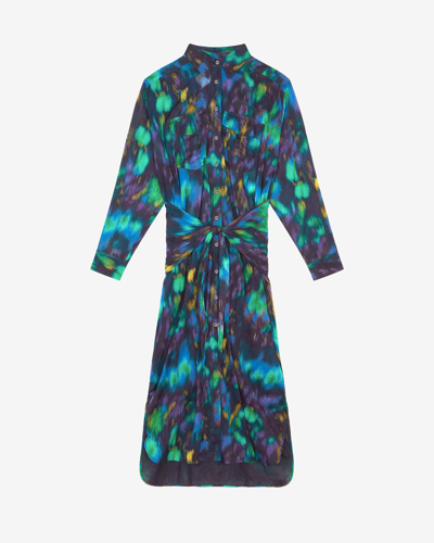 Isabel Marant Étoile Nesly Shirt Dress In Blue-green