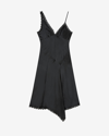 Isabel Marant Ayrich Embellished Asymmetric Sleeveless Midi Slip Dress In Schwarz