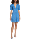 Staud Milla Floral Print Mini Dress In Blue Rayon In Blue