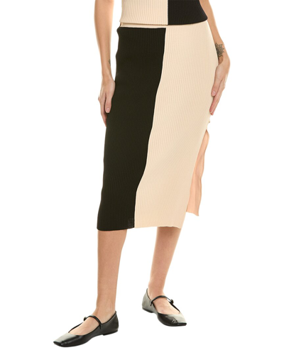 Staud Lorraine Ribbed-knit Midi Skirt In Multi