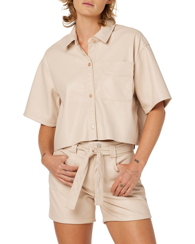 Hudson Oversized Cropped Button Down Shirt In Shell