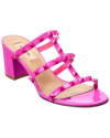 Valentino Rockstud Caged 60 Patent Sandal In Pink