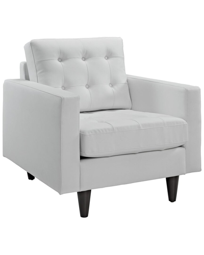 Modway Empress Bonded Leather Armchair In White