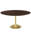 Modway Lippa 60in Wood Dining Table In Gold