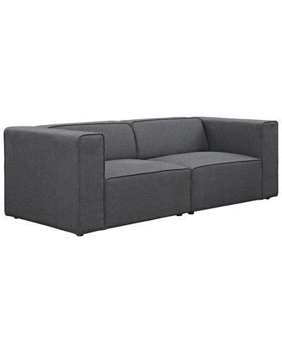 Modway Mingle 2pc Upholstered Fabric Sectional Sofa Set In Blue
