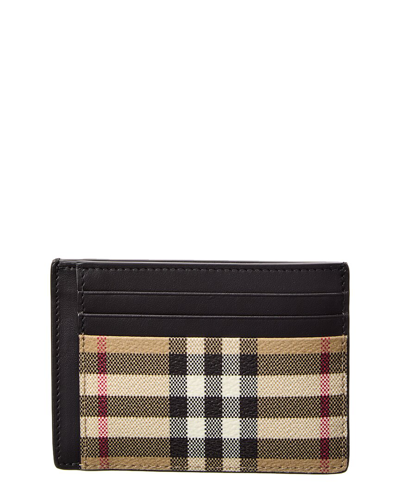 Burberry Man Printed E-canvas Card Holder In Beige