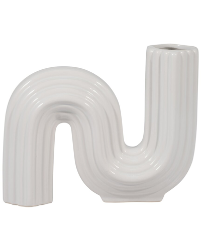 Sagebrook Home Ceramic 6in Loopy Vase In White