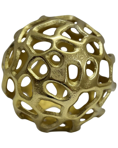 Sagebrook Home 6in Cut-out Metal Orb In Gold