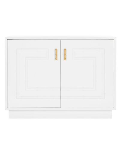 Safavieh Couture Ruben Lacquer Bamboo Cabinet In White