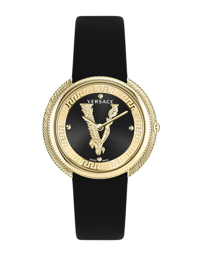 Versace Thea Leather Watch In Multi