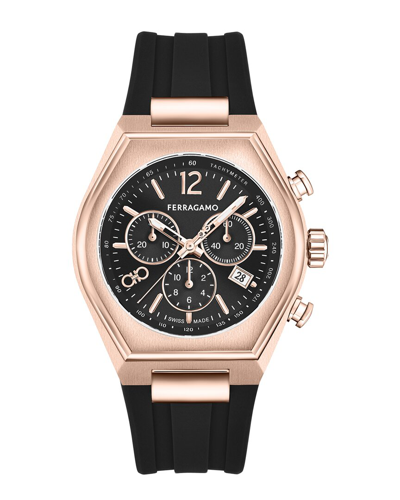 Ferragamo Tonneu Chrono Silicone Watch In Multi