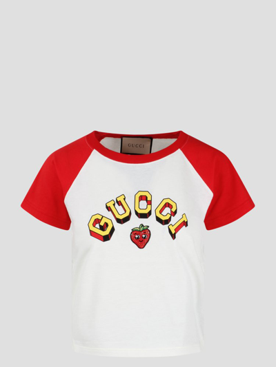 Gucci Cotton Jersey Short Sleeved T-shirt In White