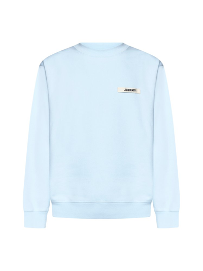 Jacquemus Blue 'le Sweatshirt Gros Grain' Sweatshirt In White