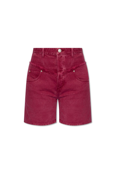 Isabel Marant Oreta High Waist Shorts In Red