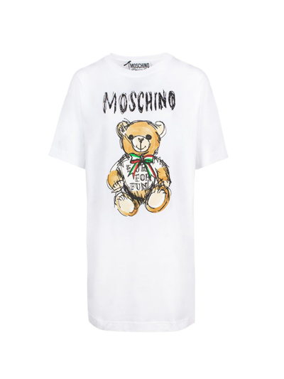 Moschino Logo Printed T In White