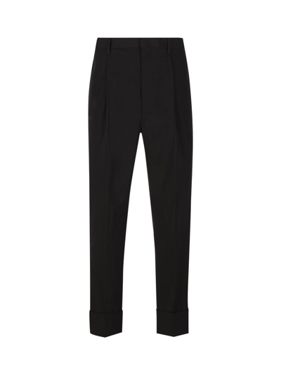 Prada Pleated Tailored Trousers In Black