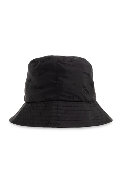 Moschino Monogrammed Bucket Hat In Black