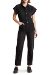 Habitual Denim Jumpsuit In Washed Black