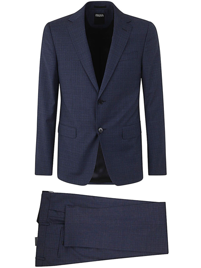 Zegna Pure Wool Suit In Blue