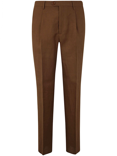 Etro Single Pleat Trousers Clothing In Brown