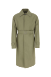 Jil Sander Army Green Cotton Trench Coat In Green