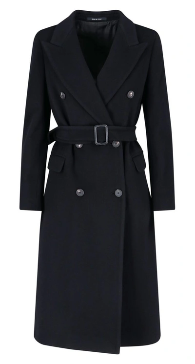 Tagliatore 'jole' Double-breasted Coat In Black