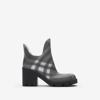 BURBERRY BURBERRY CHECK RUBBER MARSH HEEL BOOTS