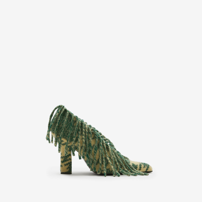 Burberry Abstract-pattern 100mm Fringed Pumps In Primrose