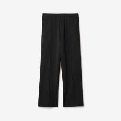 Burberry Equestrian Knight Cotton Track Pants In Black