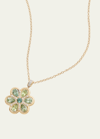 JAMIE WOLF 18K YELLOW AND WHITE GOLD FLORAL NECKLACE WITH TOURMALINE AND DIAMONDS
