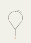 BEN-AMUN CRYSTAL LARIAT WITH PEARLY DROP