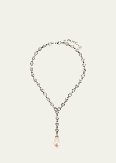 Ben-amun Crystal Lariat With Pearly Drop In Metallic