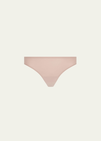 Chantelle Softstretch Seamless Lace Thong In Nude Blush