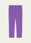 Theory Treeca 4 Admiral Crepe Tailored Crop Trousers In Brghtpeony