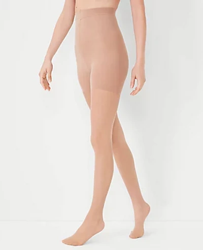 Ann Taylor Sheer High Waist Control Top Tights In Natural