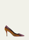 CHRISTIAN LOUBOUTIN APOSTROPHA OMBRE STRASS RED SOLE PUMPS