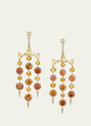 VRAM ONE OF A KIND 18K YELLOW GOLD CHANDELIER EARRINGS WITH ZIRCONS, YELLOW SAPPHIRES AND DIAMONDS