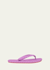 Christian Louboutin Loubi Donna Spike Red Sole Flip Flops In Peony