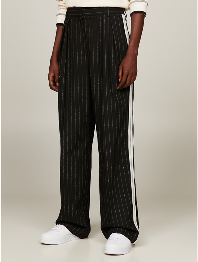 Tommy Hilfiger Relaxed Fit Pinstripe Trouser In Black Stripe