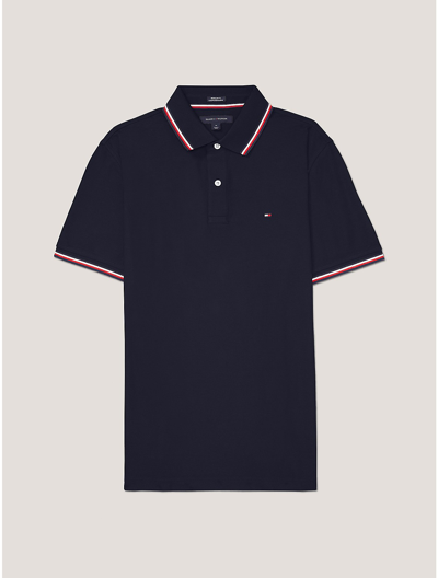 Tommy Hilfiger Regular Fit Solid Performance Polo In Desert Sky