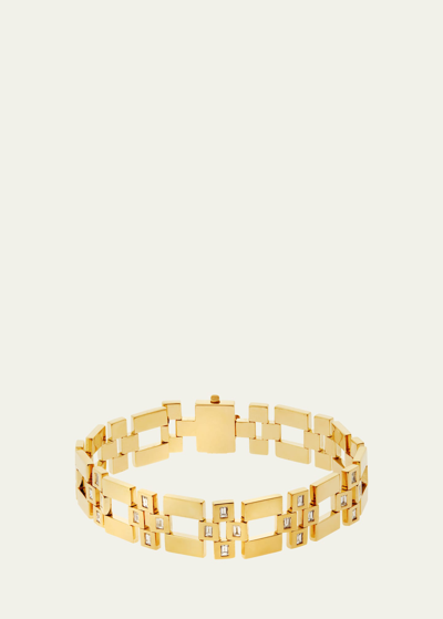 Ileana Makri 18k Yellow Gold Diamond Crossroad Bracelet In Yg