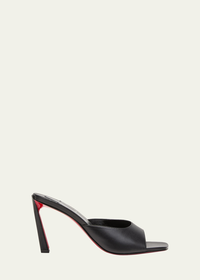 Christian Louboutin Condora Leather Red Sole Mule Sandals In Black