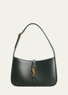 Saint Laurent Le 5 A 7 Ysl Leather Hobo Shoulder Bag In Green